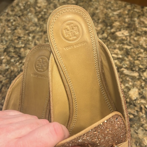 Tory Burch Amelia backless Glitter Mule Size 10M rose gold slide on shoe - Picture 4 of 13
